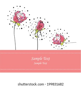 Roses greeting card vector