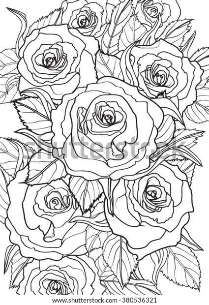 Roses Hand Drawn Vector Illustration Stock Vector (Royalty Free ...