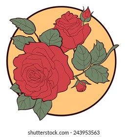 Roses . Hand-drawing . Vector illustration 4