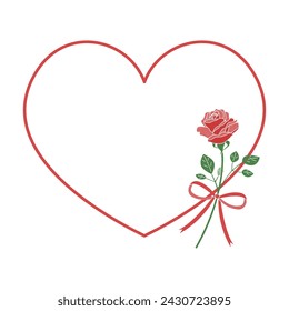 Roses and hearts frame, festive frame