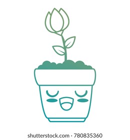 Roses House Plant In Pot Kawaii Character