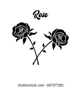 Roses icon set vector illustration on white background.