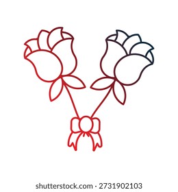 Rosen-Symbol mit weißem Hintergrund, Vektorgrafik