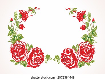 Roses illustration for postcard, print or web using