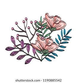 roses and leafs decorative icon