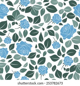 Roses and leaves. Beautiful seamless pattern .Vector background 8