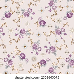 Roses and leaves,Branches. Motifs among pattern design