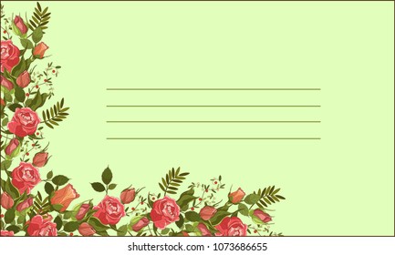 Roses letter vector frame for wedding cards to show your love.