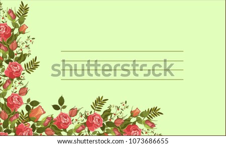 Roses Letter Vector Frame Wedding Cards Stock Vector Royalty Free