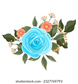 Roses light blue and flowers  vector for decoration , wedding card , innovation