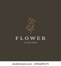 Estilo de arte de la línea de rosas. salón de belleza de lujo florido, moda, skincare, cosmética, naturaleza y spa