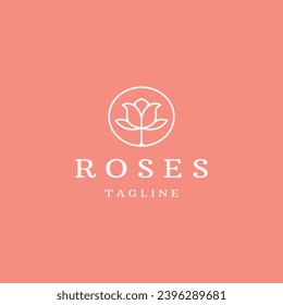 Roses line art style. flower luxury beauty salon, fashion, skincare, cosmetic, nature and spa