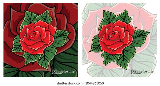 Roses Logo Design Template. Flower Design. Vector Illustration.