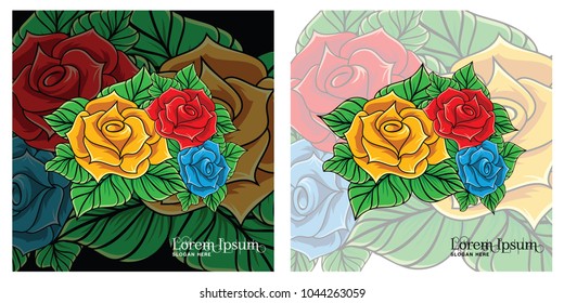 Roses Logo Design Template. Flower Design. Vector Illustration.