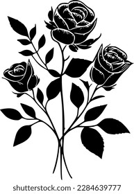 Roses | Minimalist and Simple Silhouette - Vector illustration