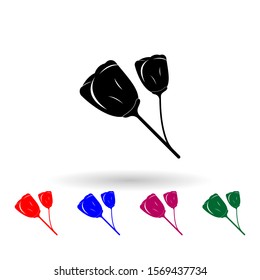 Roses multi color icon. Simple glyph, flat vector of mother day icons for ui and ux, website or mobile application