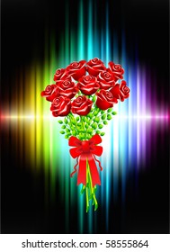 Roses en el fondo abstracto del marco Ilustración original