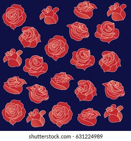 roses on a blue background