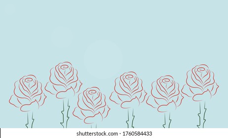 Roses on a blue background with highlights