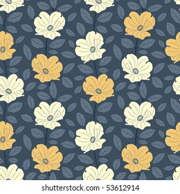 roses on dark background in floral pattern