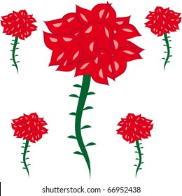 Roses on the isolated background.illustration.