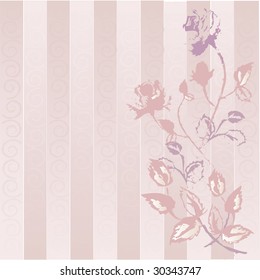 Roses on the pink stripes