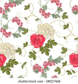 Roses on white background