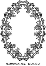 roses ornate border, floral frame