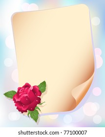 Roses and paper for your text