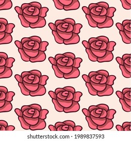 Roses Pattern Background. Social Media Post. Vector Illustration.