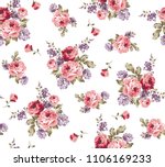 Roses pattern bunch of flowers, repeating print for fabric