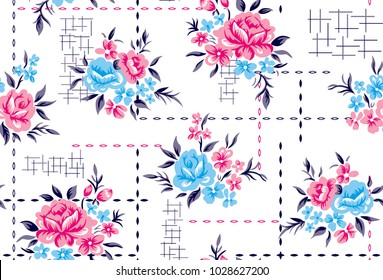 Roses pattern with decorative background