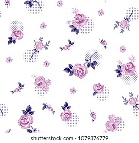 Roses Pattern dots for textile pattern,fashion print,fabric design bouquet flowers