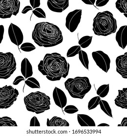 Roses pattern, rose flower arrangement, decorative design, vector illustration
