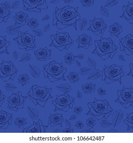 Roses pattern, Rose line drawn