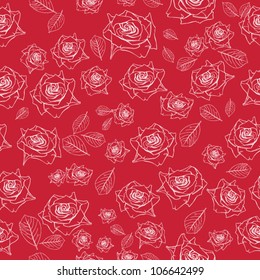 Roses pattern, Rose line drawn