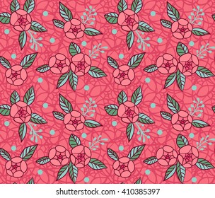 Roses pattern. Small pink flowers. Pink background. Spring floral background. The elegant the template for fashion prints.