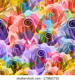 Roses Pattern. Vector, EPS 10 