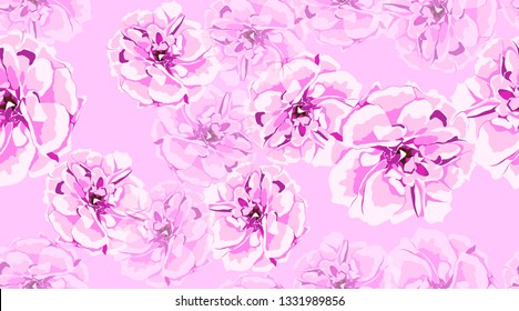 Roses Pattern, Watercolor Flowers, Vintage Rustic Background. Decorative Elements for Wedding Card Invitation. Spring Peony, Seamless Floral Pattern. Elegant Feminine Print for Fabric. Retro Pattern.