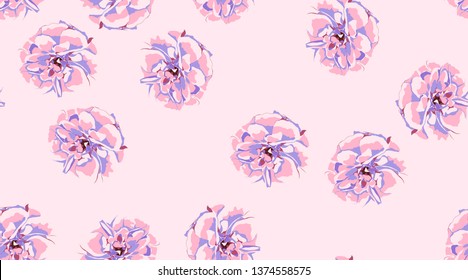 Roses Pattern, Watercolor Flowers, Vintage Rustic Background. Decorative Elements for Wedding Card Invitation. Spring Peony, Seamless Floral Pattern. Elegant Feminine Print for Fabric. Retro Pattern.