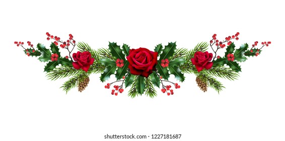 Roses and pine decor