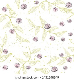 Roses pink seamless pattern vector illustration eps 10