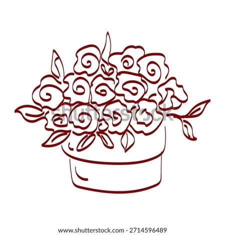 Roses in a pot arranged with care create a simple display for indoor decoration during spring season gatherings