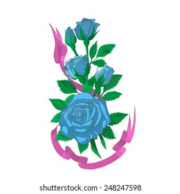 roses with ribbon