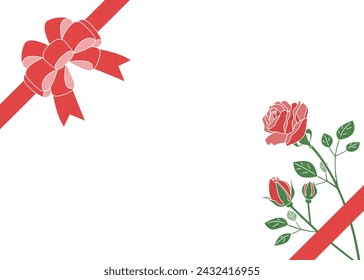 Roses and ribbons frame, celebration, event, template material.