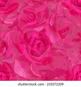 Roses seamless background of flowers. Vector