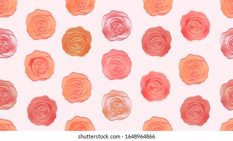 Roses seamless background. Wonderful colorful flowers on a white background. Mothers day background