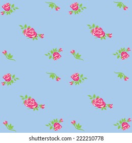 Roses seamless background.Beautiful flowers vector illustration texture with roses