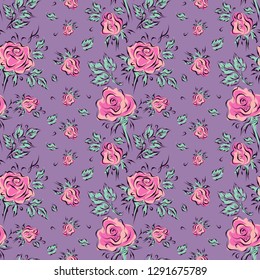 roses, seamless floral pattern, summer, Wallpapers, textiles, vector graphics