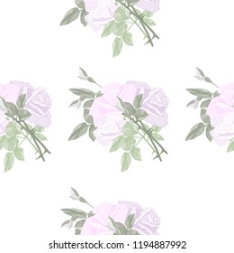 Roses. Seamless pastel pattern. Vintage